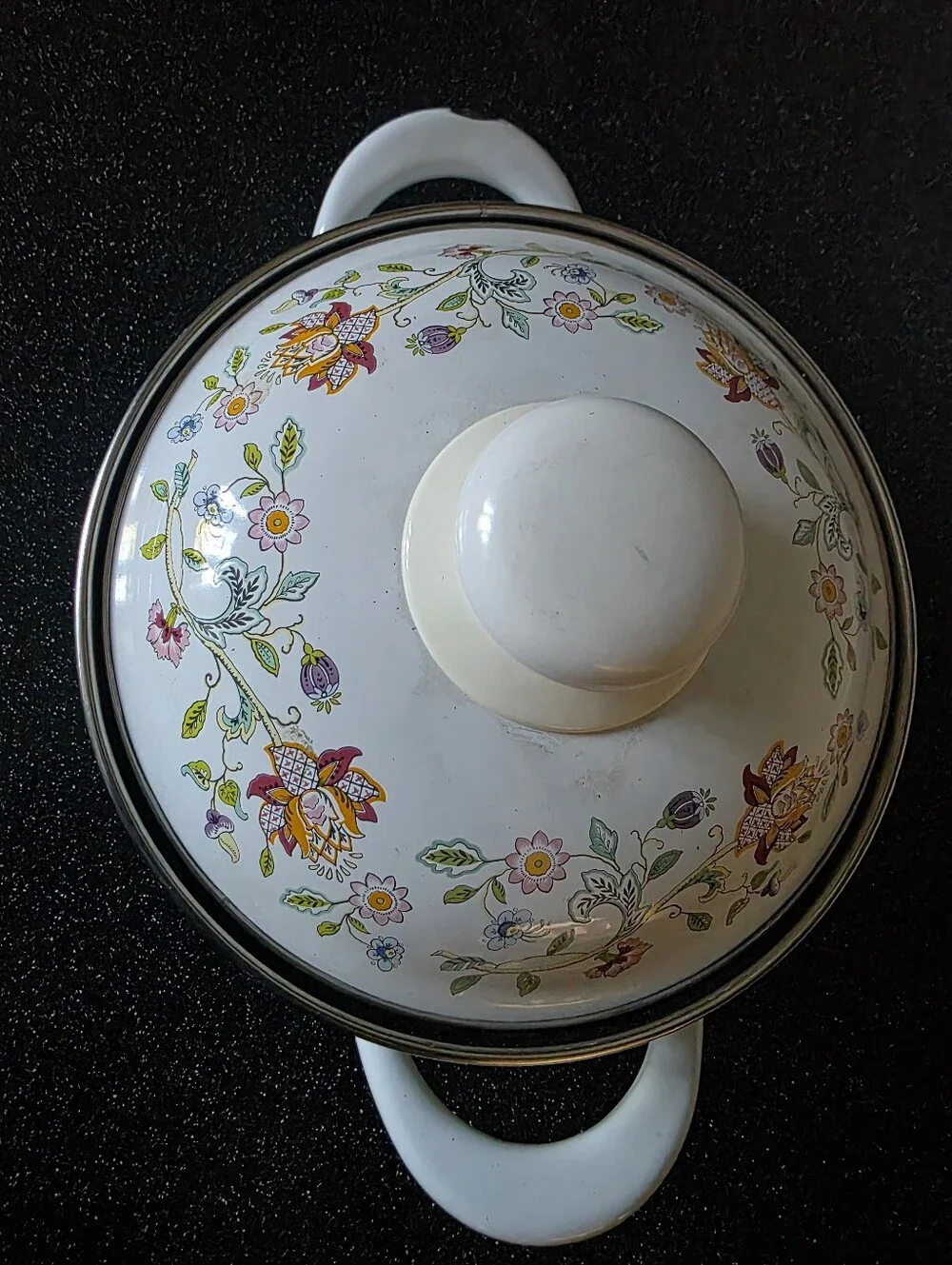 Minton Prinz HADDON HALL 1.5 QT Covered Casserole Stove Top Enameled Pan GERMANY